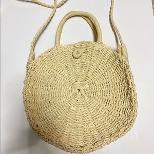 Straw Oval Crossbody Bag